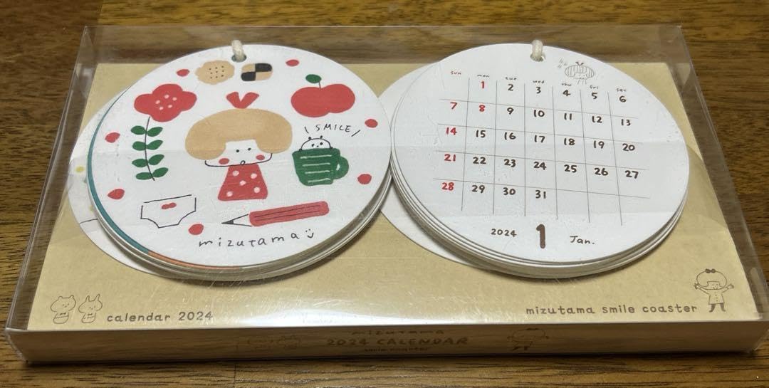 Amazon.co.jp: Mizutama 2024 コースター型 日めくりカレンダー