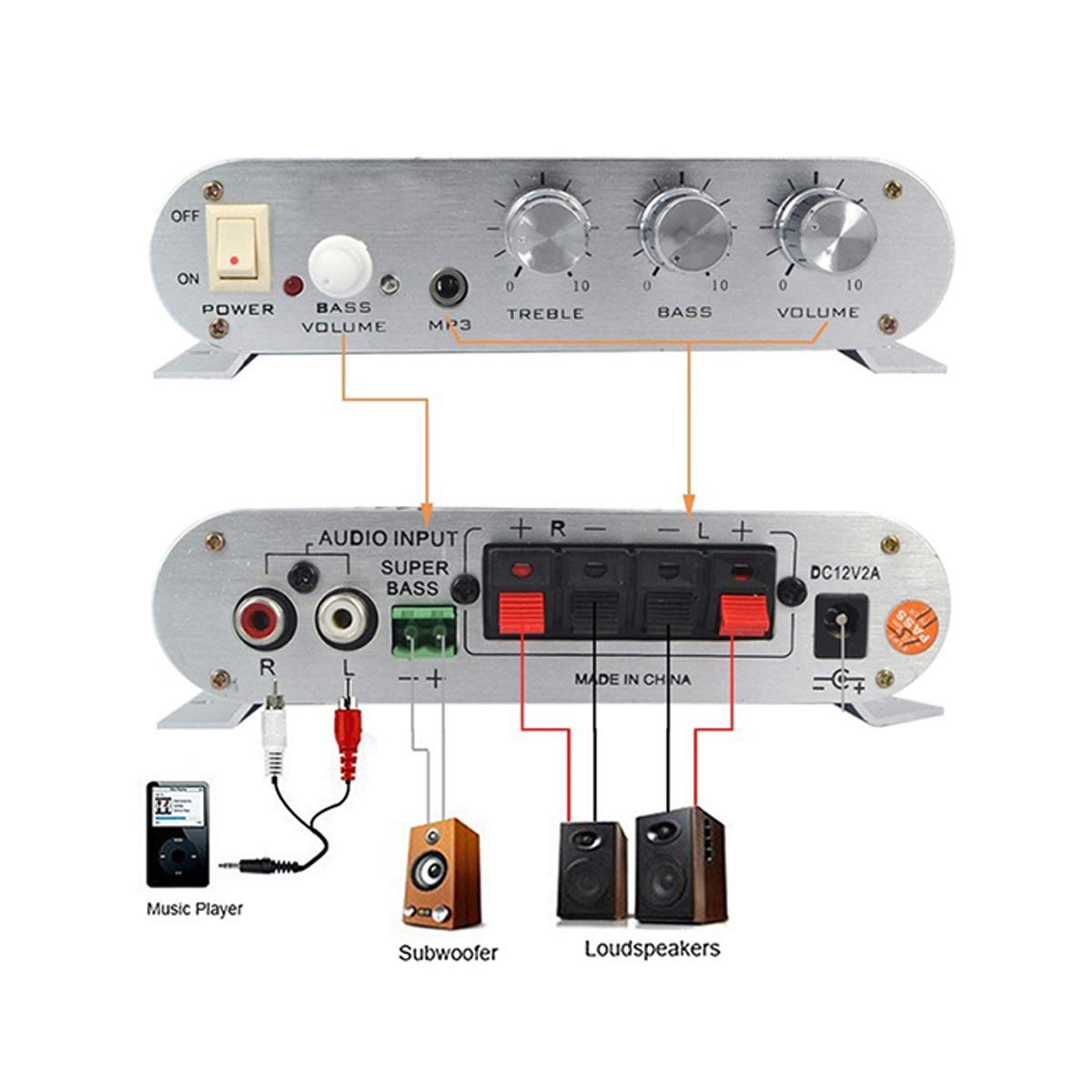 Wzmacniacz samochodowy Hi-Fi LP-838 odtwarzacz MP3 CD DC 12 V 2 * 20 W stereo głośnik basowy akcesoria samochodowe