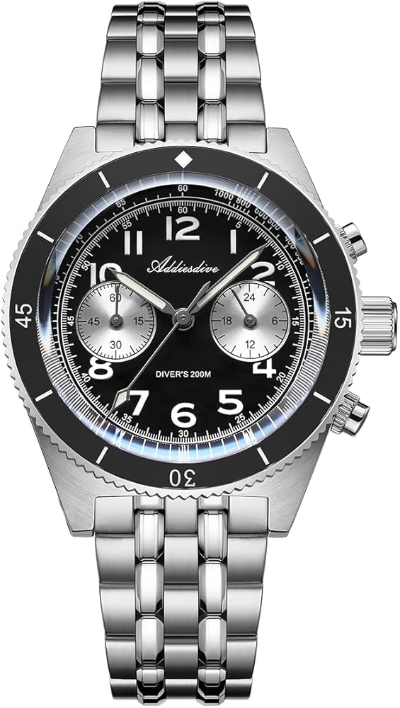 Amazon.com: ADDIESDIVE Men's Chronograph Watch Black Homage Quartz