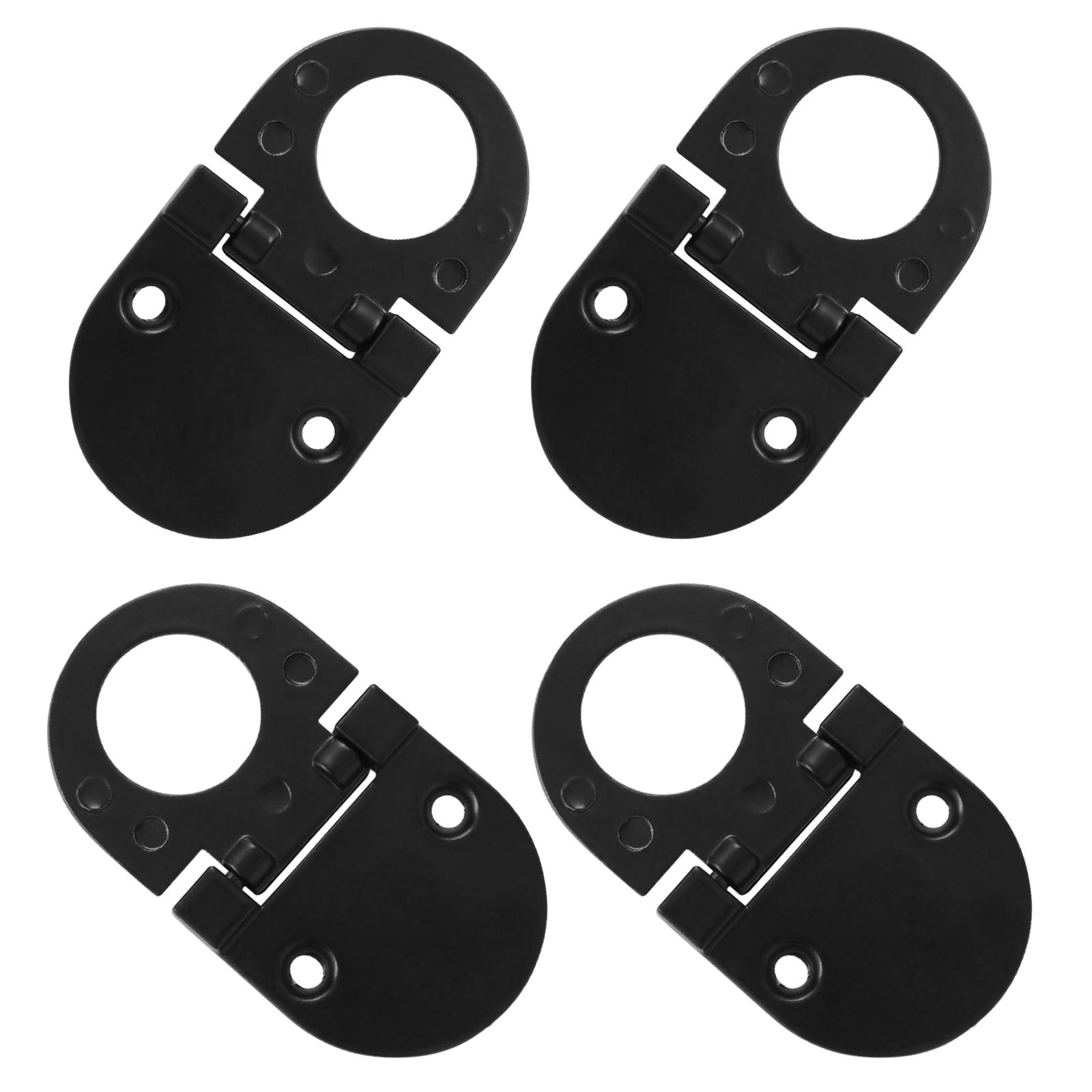 uvbws 4 Pcs Flush Ring Pulls Flat Trap Door Handle for Kitchen Cabinet Cupboard(Black)