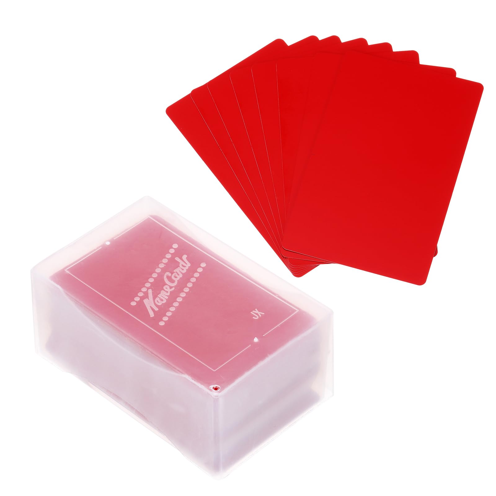 PATIKIL 0.21mm Metal Business Cards, 180 Pack Blank Name Card Laser Engraving Aluminum for DIY Gift Cards Red