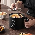 1.8L Electric Hot Pot，Ramen Cooker, Dual power supply Mini Portable Multi-Functional Lazy Pot for Pasta, Noodles, Egg, Soup,Rice，Non-Stick Noodle Cooker with Boil Dry Protection for Dorm, Office - Image 5