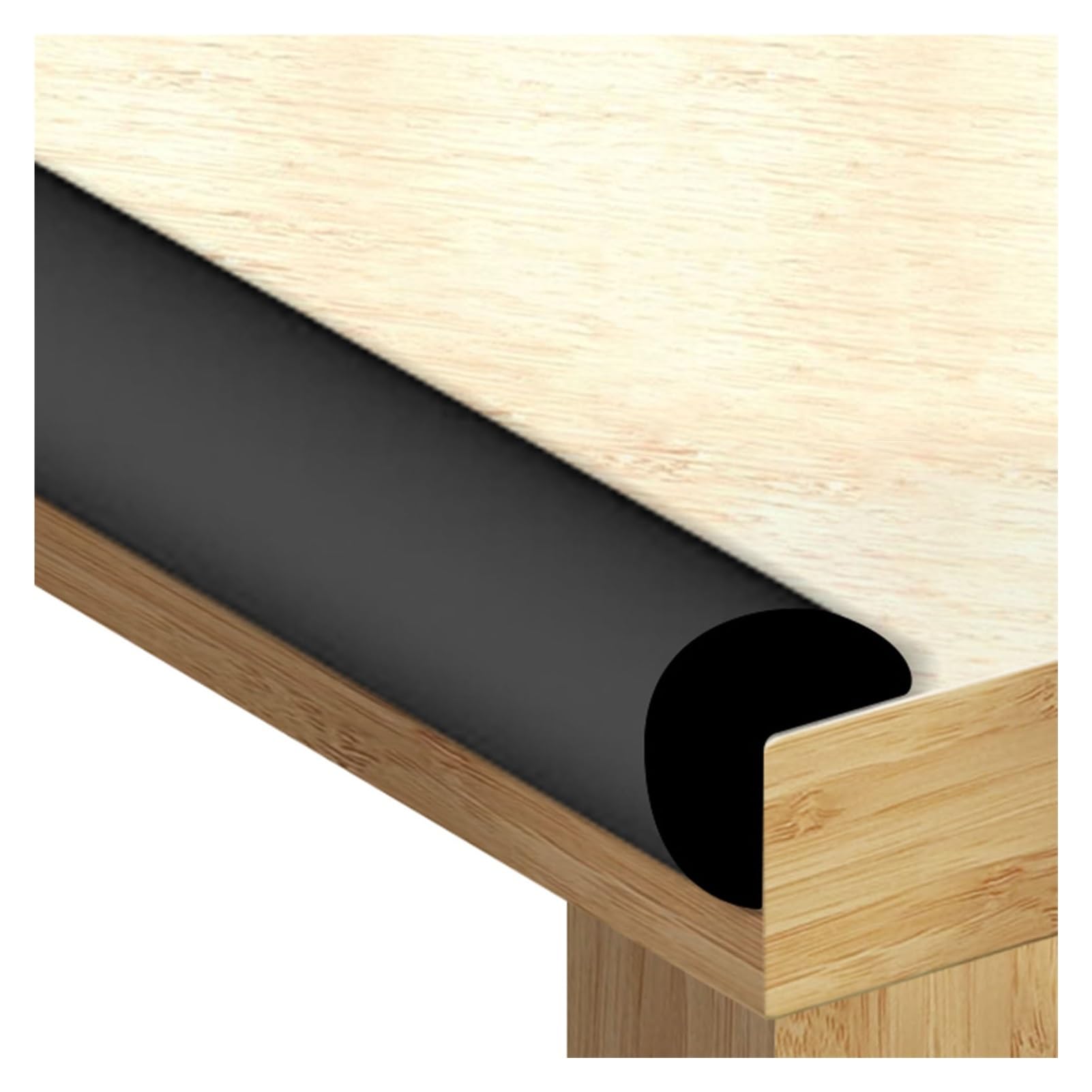 Furniture Edge corner protector, Corner Edge Bumper Guard Foam Pretaped Cushion Multicolor Sharp Edges Furniture(Black,3pcs)