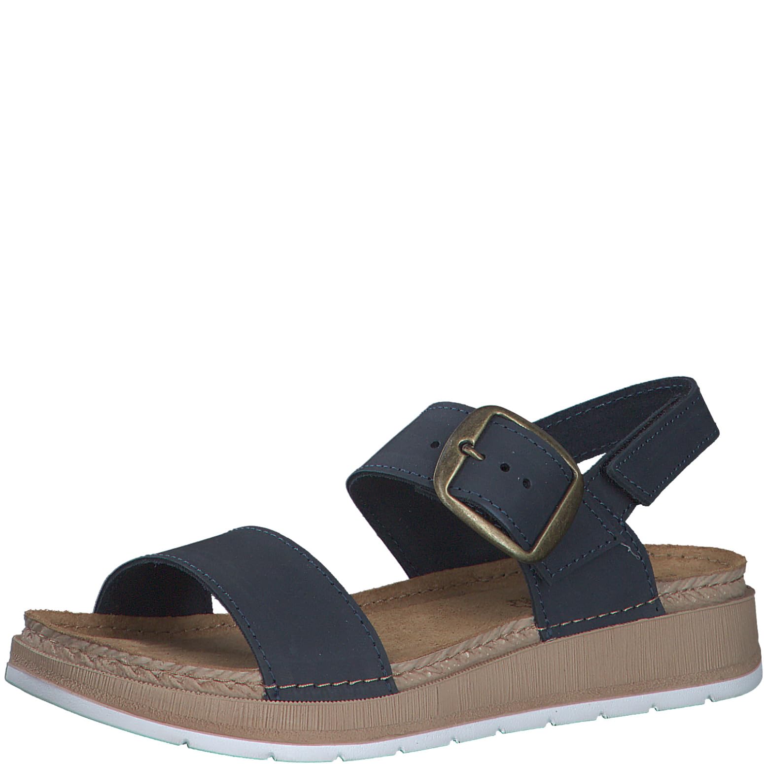 MARCO TOZZI Women's 2-28900-42 Heeled Sandal, Navy Nubuck, 6.5
