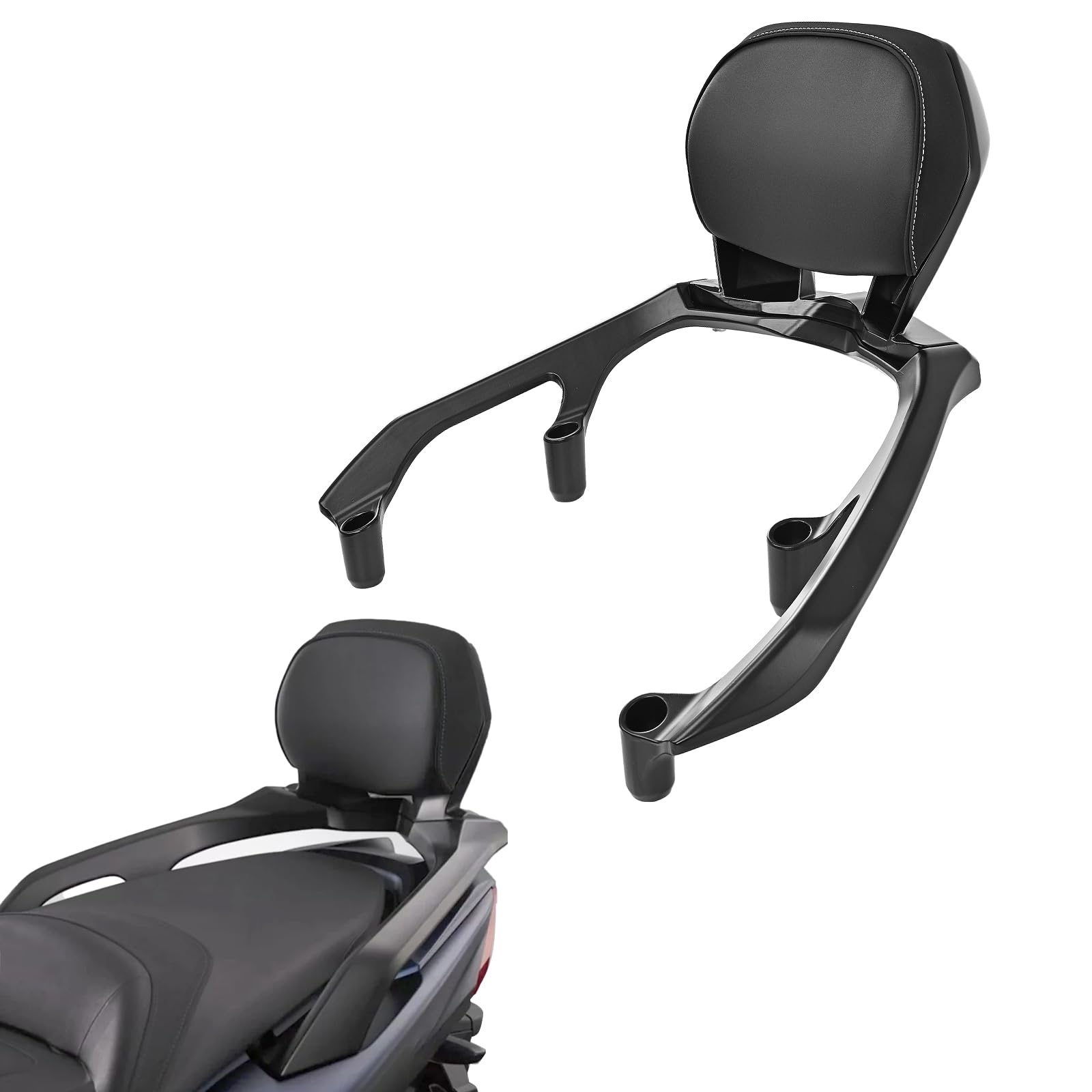 Schienale per moto Sissy Bar con cuscino dello schienale per Yamaha TMAX 560/Tech Max 2022-2026, portapacchi rimovibile con cuscino dello schienale per il comfort nei viaggi lunghi