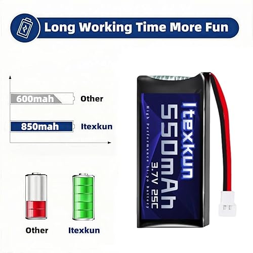 Miniatura 4 de 5 unids 3.7 V 550 mAh 20C batería recargable Lipo con 5 x 1 cargador USB para Syma X5C cheerson CX30 skytech M68 BBS 868 Quadcopter RC Drone piezas