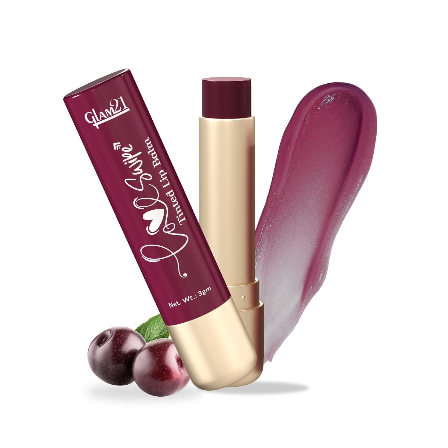 Glam21 Love Swipe Tinted Lip Balm | Lip Care with Vitamin C, Hyaluronic Acid, Ceramide & SPF 30 | Hydrates, Protects & Nourishes for Soft, Radiant Lips All Day | 3gm (Lush Plum)-picture-34