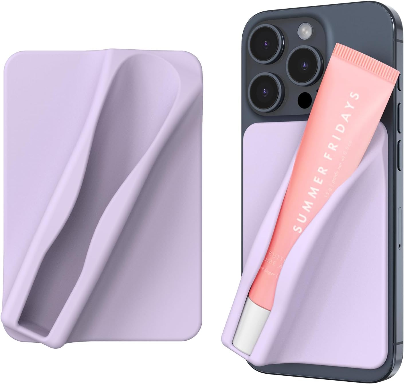 Case Creation Silicone Lip Balm Holder, Universal Adhesive Back Stick-On Case for iPhone and Android (Purple)-image-7
