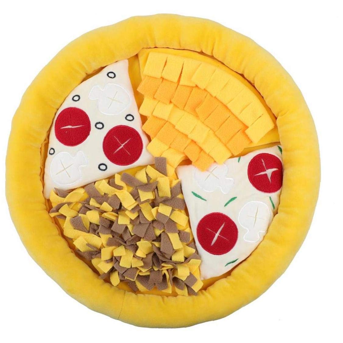 Coussin portable pet simulation pizza pour chien et chat tapis de fouille lavable