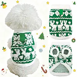 Jaqueta de lã de Natal para cães e gatos, suéteres para cães pequenos e médios, roupas quentes de flanela macia para animais de estimação para Chris, roupa de Natal para cães (verde, P)