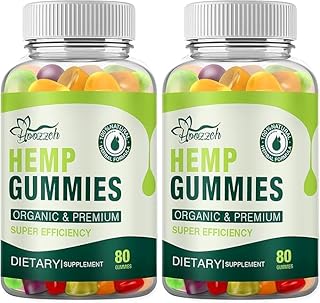 Hemp Gummies for - High Potency Edible Gummy Made with Pure Organic Hemp Oil Advanced Extra Strength, Vegan Gruten Free 2-Pack