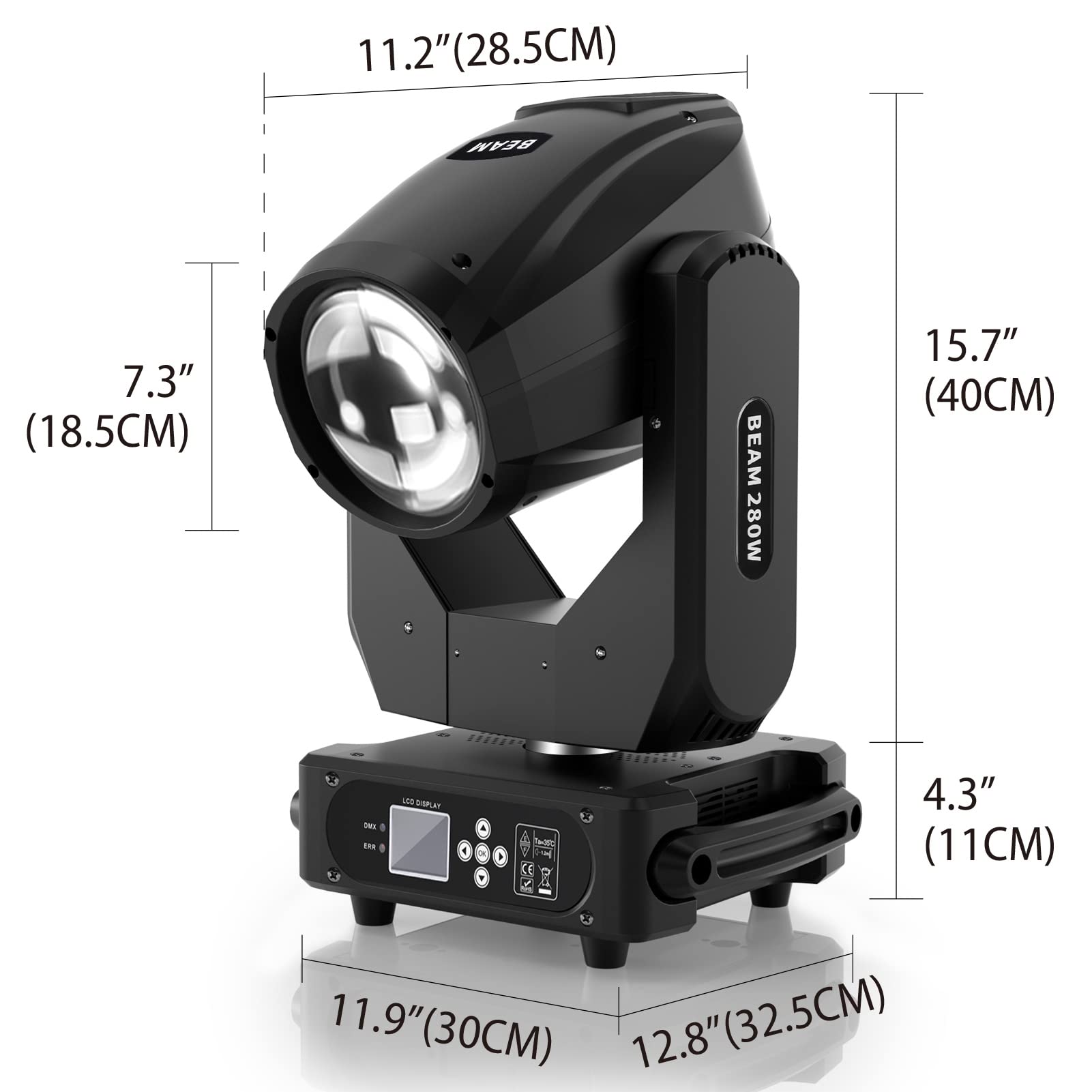 Cabeza Movil 280W Beam10R DMX Luces para Escenario RGBW Luces de Fiesta 17Gobos 15 Colores para Discoteca Boda DJ Party Navideña Iluminación (2PCS)