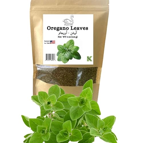 EleganceInLife Hojas de orégano peso neto 4 oz. (3.99 oz) envasadas en Estados Unidos Kosher Halal