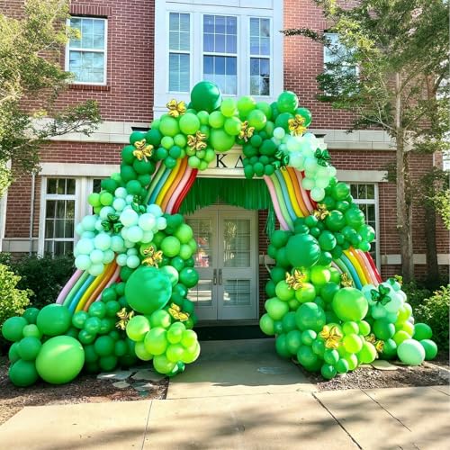 Image of Lukiituke Green Balloons, 60Pcs Dark Green Birthday Balloons | 12in Latex Balloon for Birthday, Graduation, St. Patrick's Day, Jungle Forest Decoration