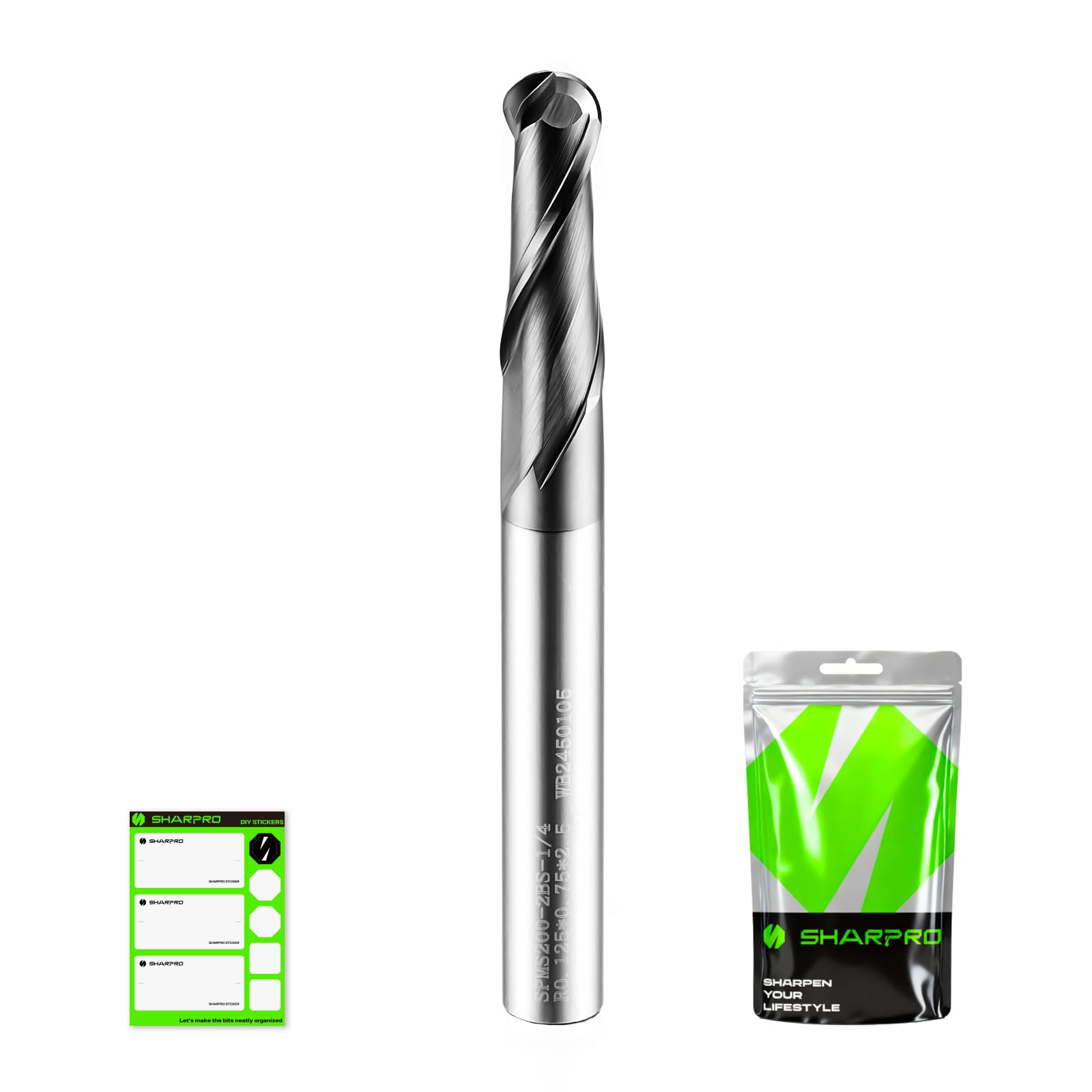 SHARPRO Carbide Ball Nose End Mill - Precision Cutting -14 SHARPRO Carbide Ball Nose End Mill - Precision Cutting -14