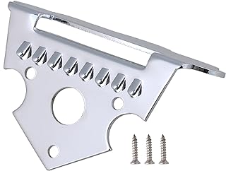 BQLZR 60 x 50mm Silver Zinc Alloy Mandolin Tailpiece Parts for 8 String Mandolin Guita