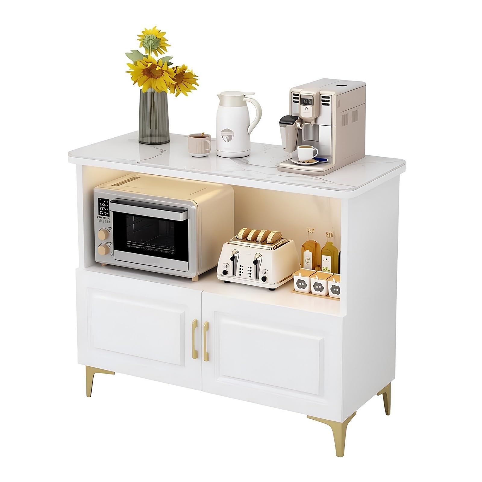 Carrello da cucina Credenza Cucina Isola Bianca Credenza Buffet Credenza Freestanding(S)