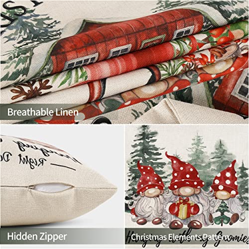 Christmasthrowpillowcovers18x18setof4merrychristmastreegnomeredtruckcandycanexmasfarmhousedecorationsrusticwinterholidaycouchcoverforsofabedroomhomeoutdoor  Urban Country Home Decor Christmas throw pillow covers 18×18 set of 4 merry christmas tree gnome red truck candy cane xmas farmhouse decorations rustic winter holiday couch cover for sofa bedroom home outdoor  urban country home decor