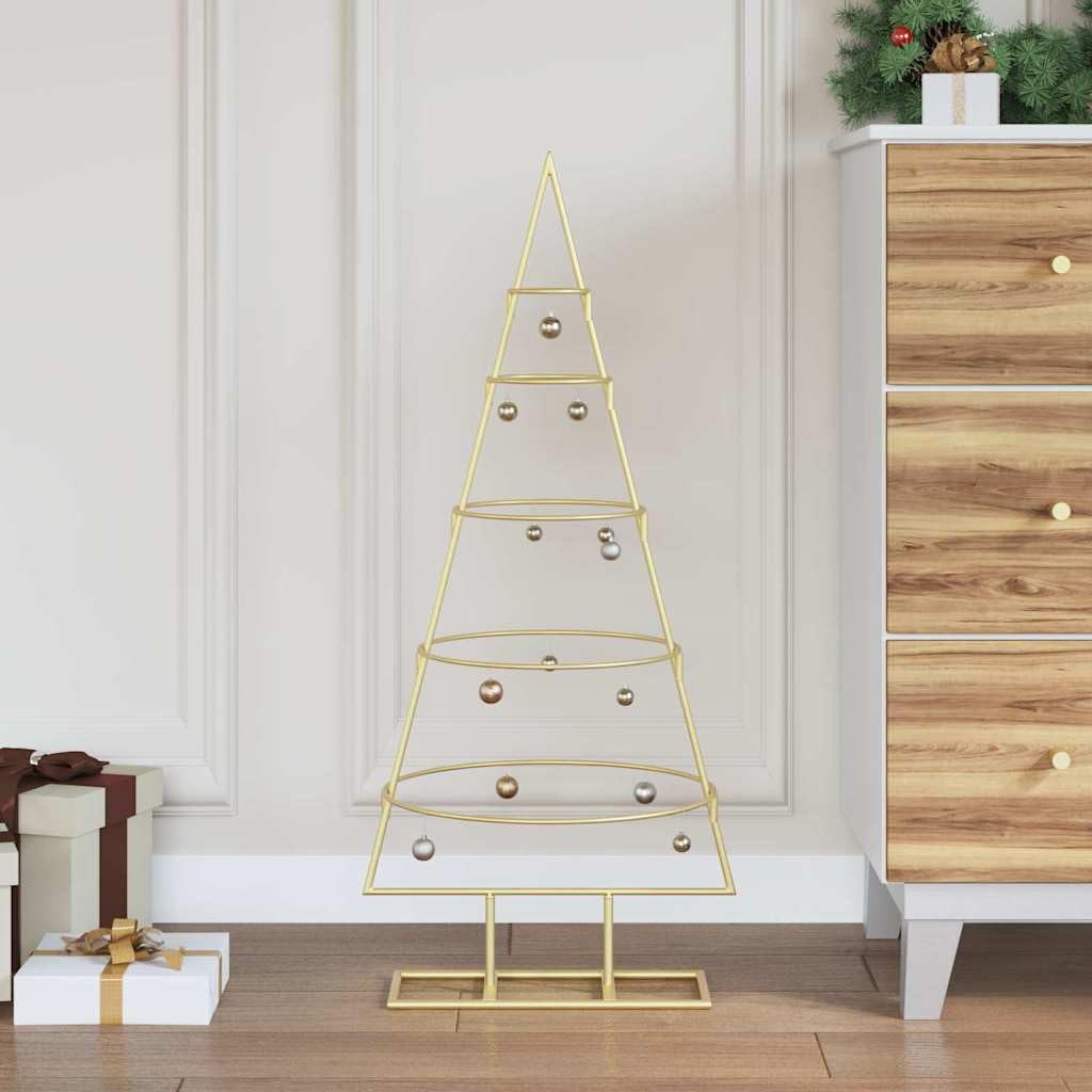 Decorazione per albero di Natale in metallo con supporto in acciaio per una moderna decorazione natalizia fai da te, in metallo nero, 90 cm