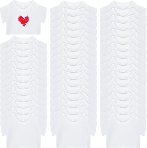 Miniatura 8 de Litherr S 48 piezas de ropa de oso de peluche a granel camisas de sublimación para animales de peluche en blanco, camisetas clásicas de oso con