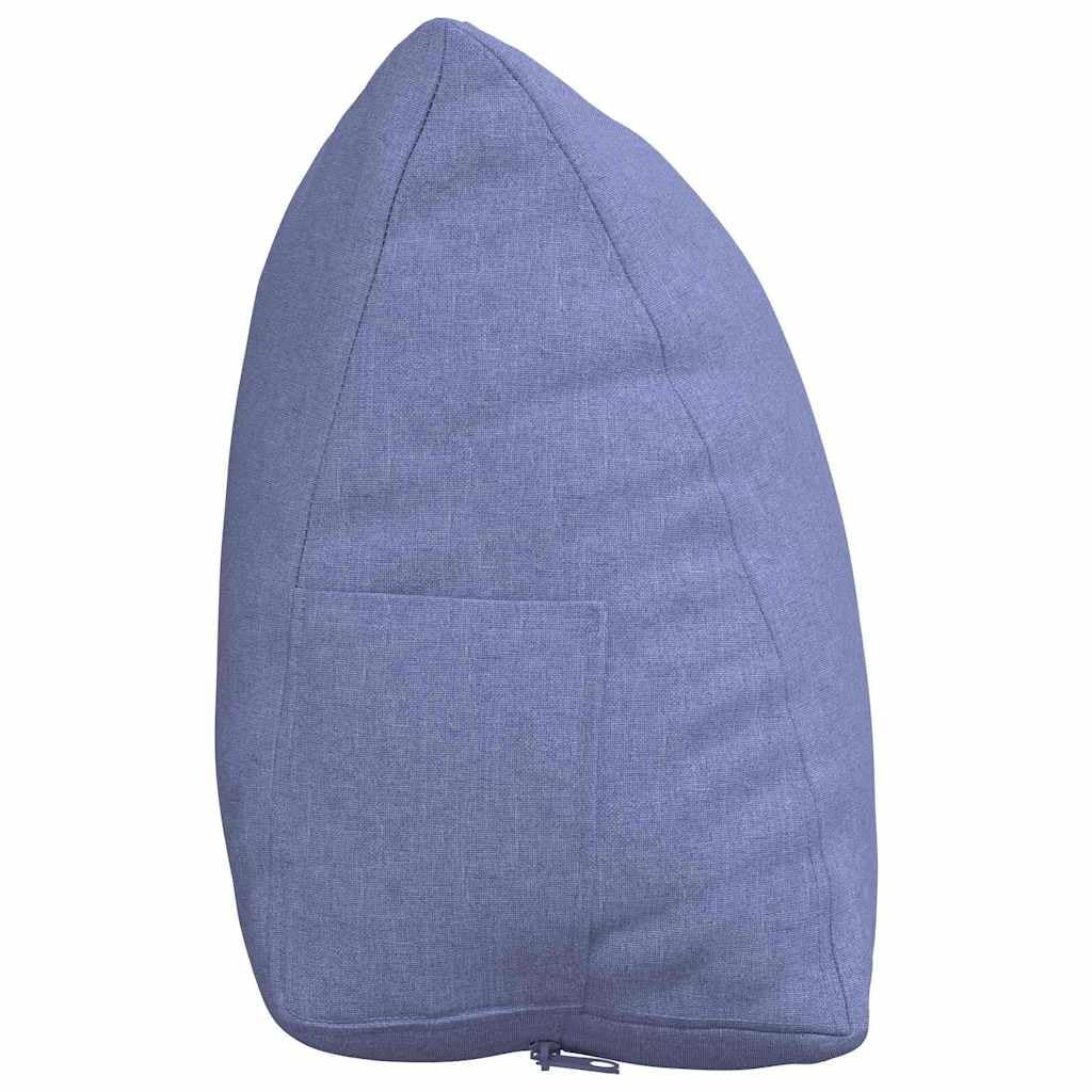 Poduszka pod plecy dżinsowa niebieska 60 x 20 x 50 cm