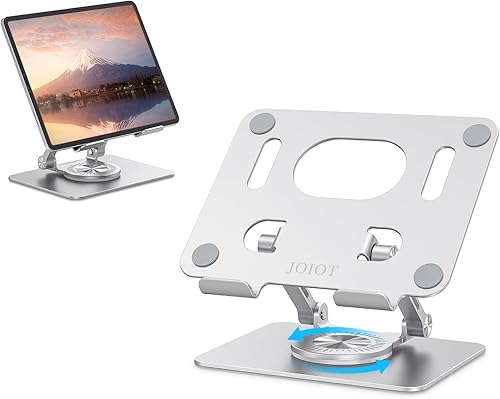 Soporte para tableta, soporte giratorio para iPad con base giratoria de 360°, soporte ajustable para tableta para dibujar, compatible con iPad
