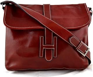 Leather hobo bag mens satchel messenger bag shoulder bag crossbody ladies leather bag crossbody made in Italy red
