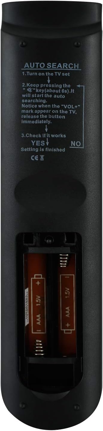 Back view of the remote control with battery compartment open