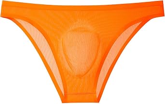 Mens Briefs Seamless Ice Silk Breathable Transparent Ultra-thin Underpants Sexy Elastic Bikini Underwear
