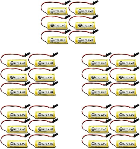 30 Pack 1770-XYC Lithium Battery 3V 1800mAh for 1770-XYCA 1770-XYB 1756-BA1 with Black Plug