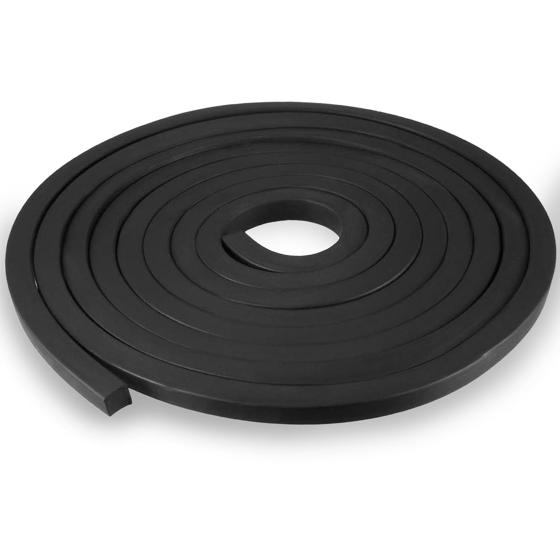 LEPEVNEY Solid Rectangle Rubber Seal Strip Weather Stripping, 10mm Wide x 10mm Thick, 3 Meters Length, Black Sealant Strip 10mm x 10mm x 3m