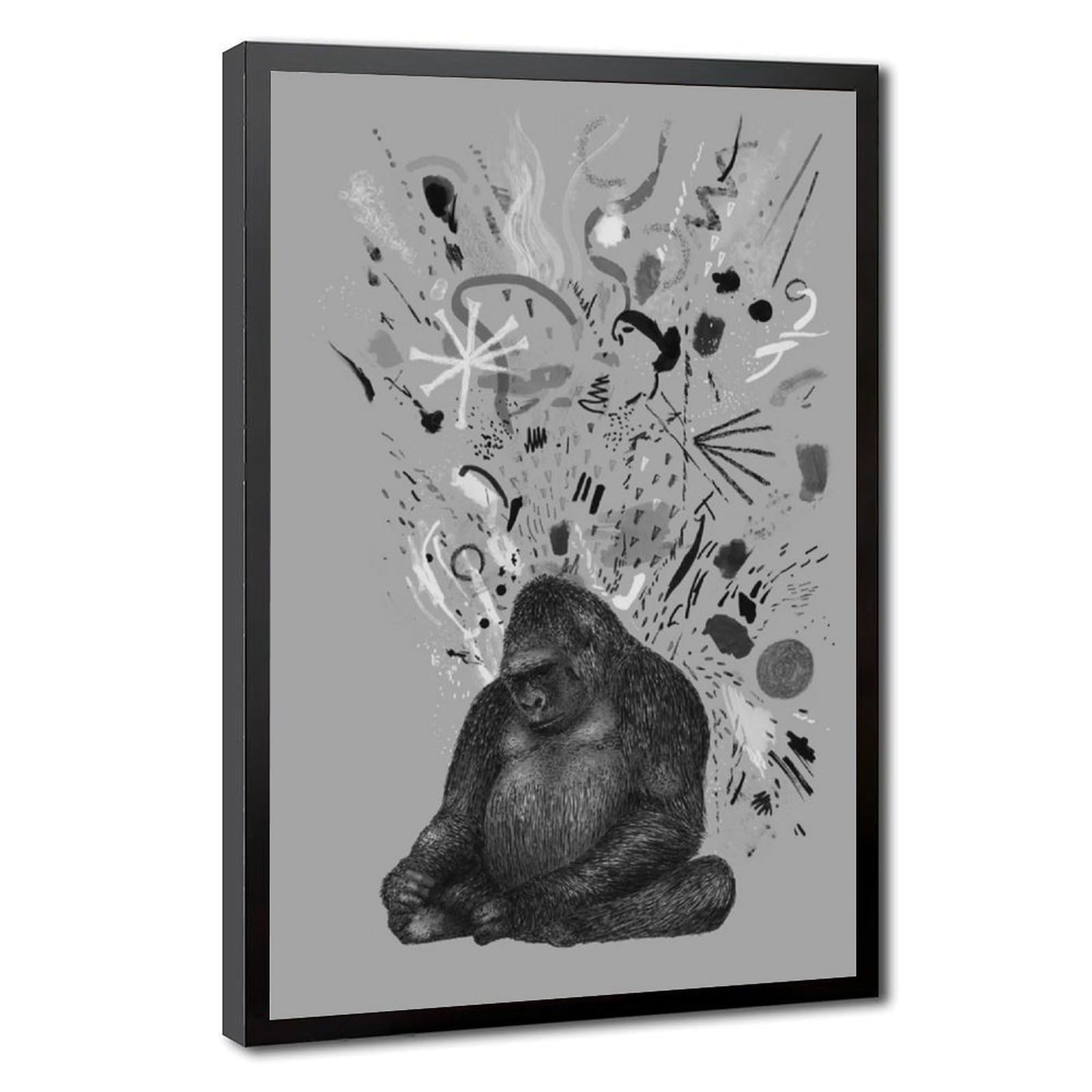 Bareronor Moody Gorilla Poster Canvas Poster Bedroom Decor Landscape Office Room Decor Gift 20" L X 30" W