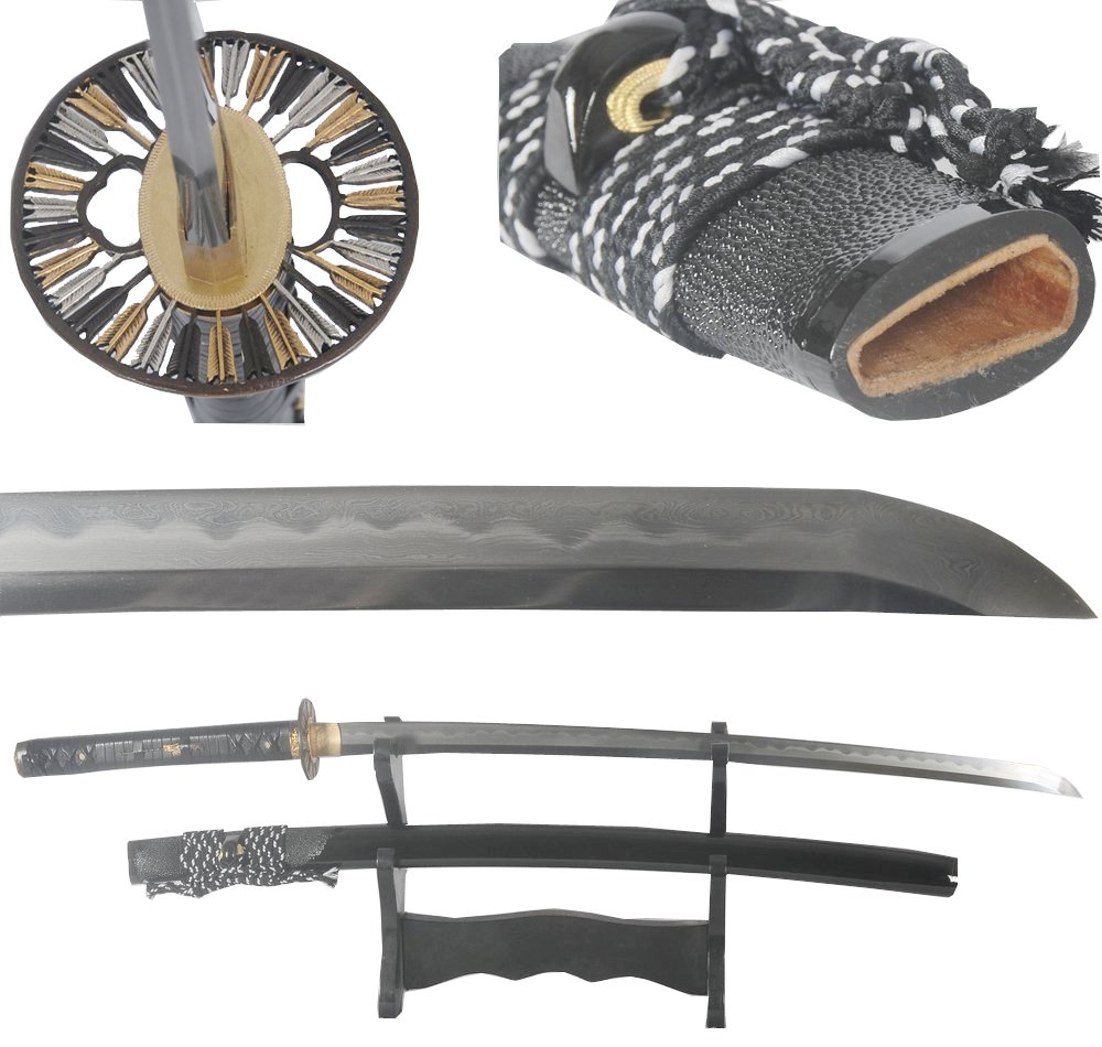 Lyuesword Honsanmai 1095 Carbon Steel Folded Steel Clay Tempered Japanese Samurai Sword Katana