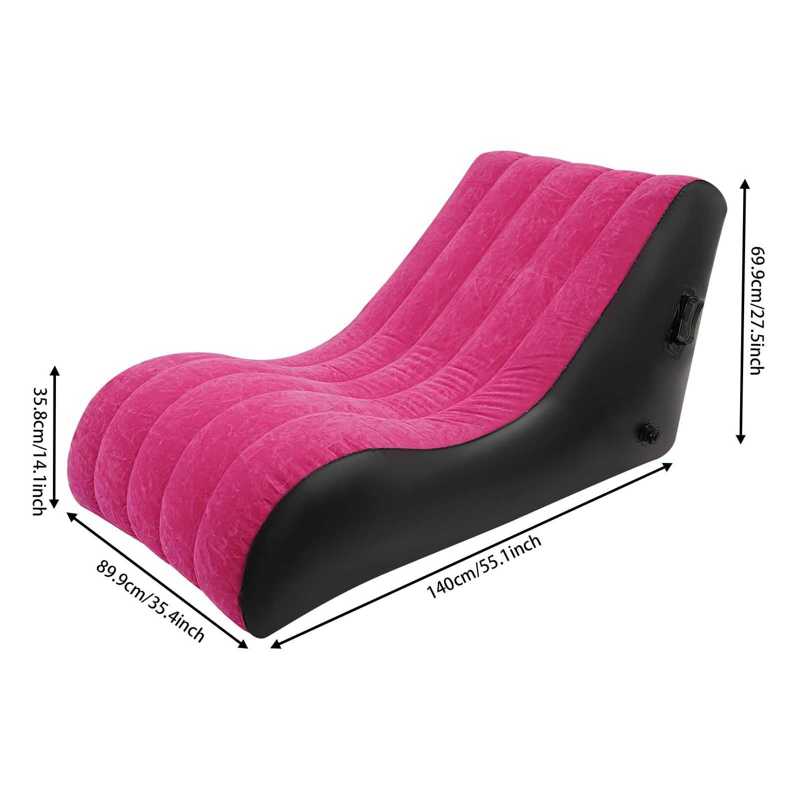 RIAHNEAH Flocking Fabric Sofa Bed,Inflatable Sofa Bed with Double Layer Nozzles & Dual HandlesFolding Sofas Beds for Living Room,Bedroom,Balcony,Office,Garden,Patio,Lawn