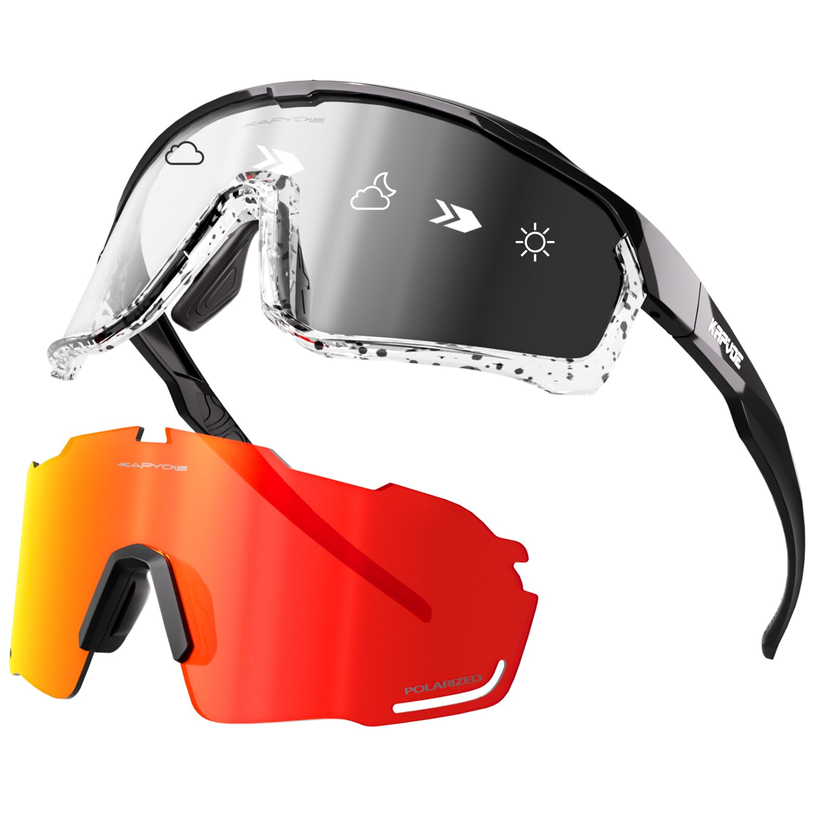 KAPVOE Gafas de Ciclismo Polarizadas Fotocromáticas Mujer Hombre MTB BTT Bicicleta Para Transparentes Deportivas