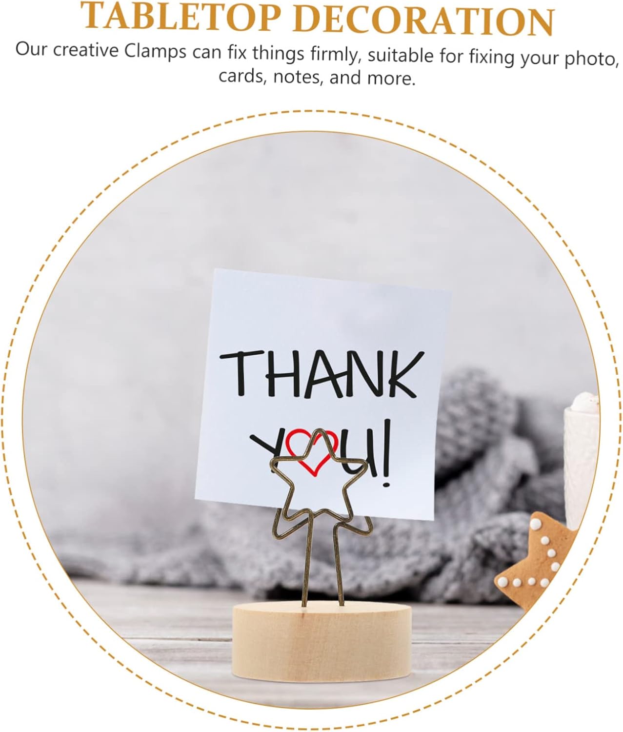 PRETYZOOM 10pcs Cute Tabletop Memo Clips Decorative Photo Holders Five- Design for Displaying Notes Pictures and Party Cards Home Office Decor