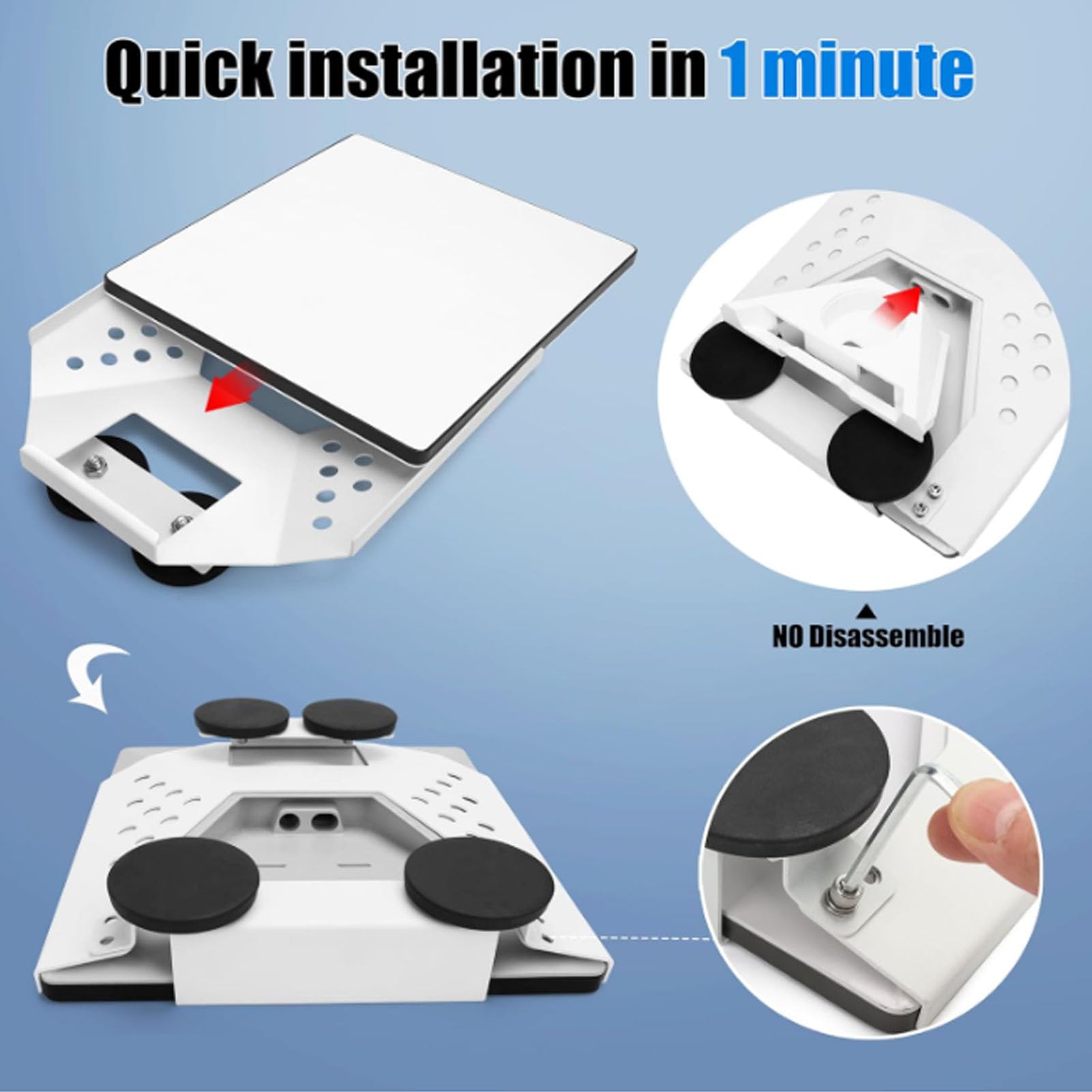 Annadue Kit di Montaggio Magnetico in Acciaio Inossidabile per Mini Antenna, Supporto per Antenna Magnetica Sul Tetto per Rimorchio SUV per Campeggio, , Staffa per