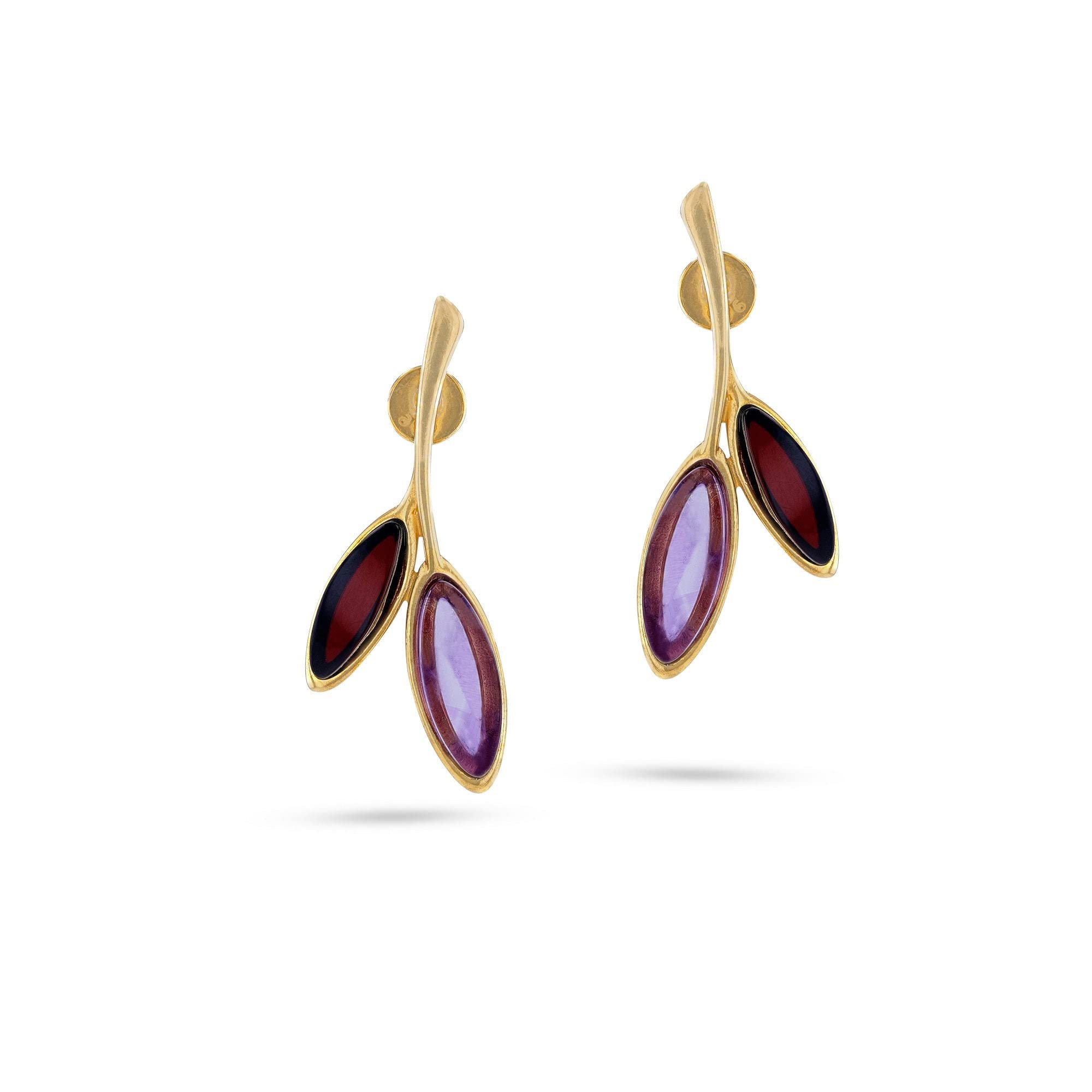 KorabaMorning Dew Purple & Cherry Earrings