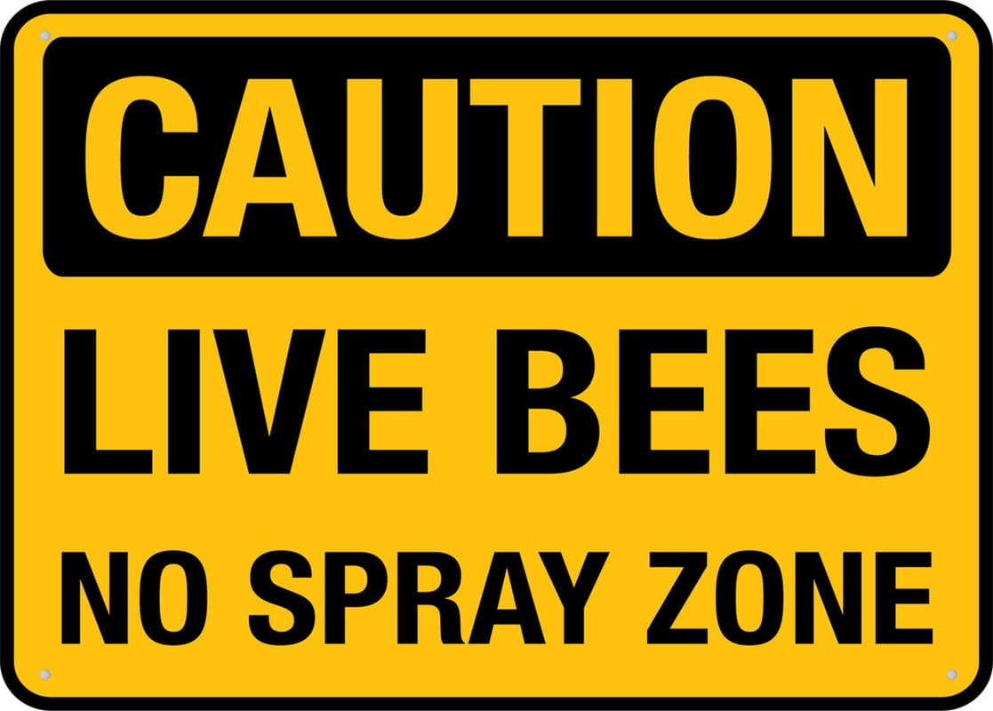 Caution Live Bees No Spray Zone Metal Signs 12X8 Inch Rust Free Aluminum Uv Ink Printing Durable Weatherproof Outdoor For Home