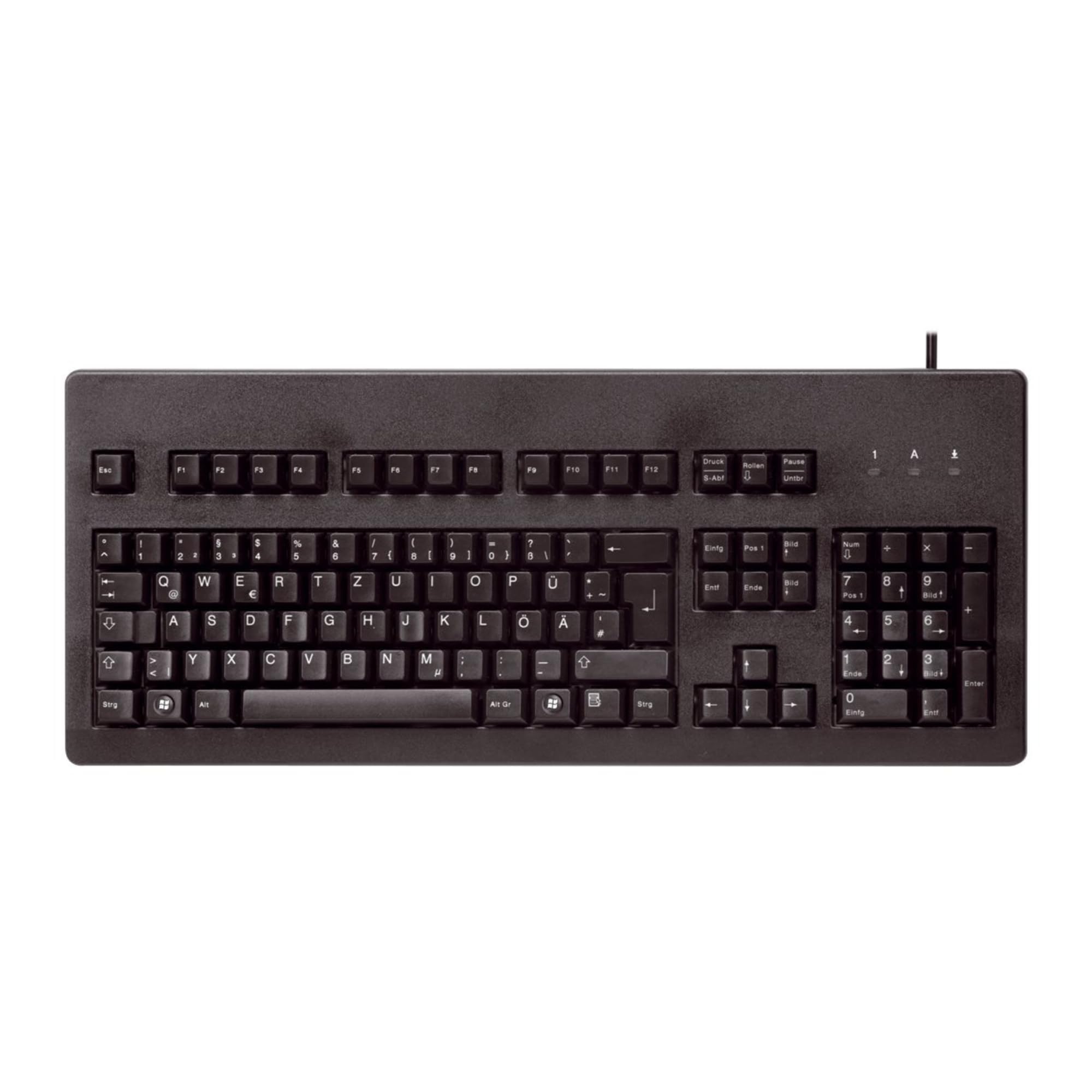 CHERRY G80-3000, Tastiera Meccanica a Filo, Layout per la Germania, (QWERTZ), Connessione USB, Robusto, Tasti Programmabili,Interruttori MX BLACK, Nero