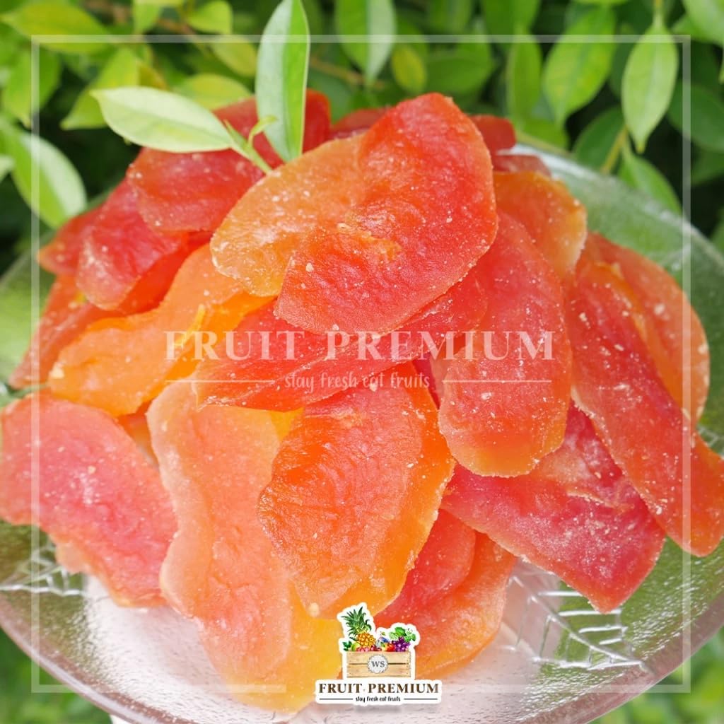 ฟรุ๊ต Soft-Dried Papaya Slices - Low Sugar Tropical Fruit Snack - Chewy and Tender Texture - Non-GMO, Plant-Based - 300g
