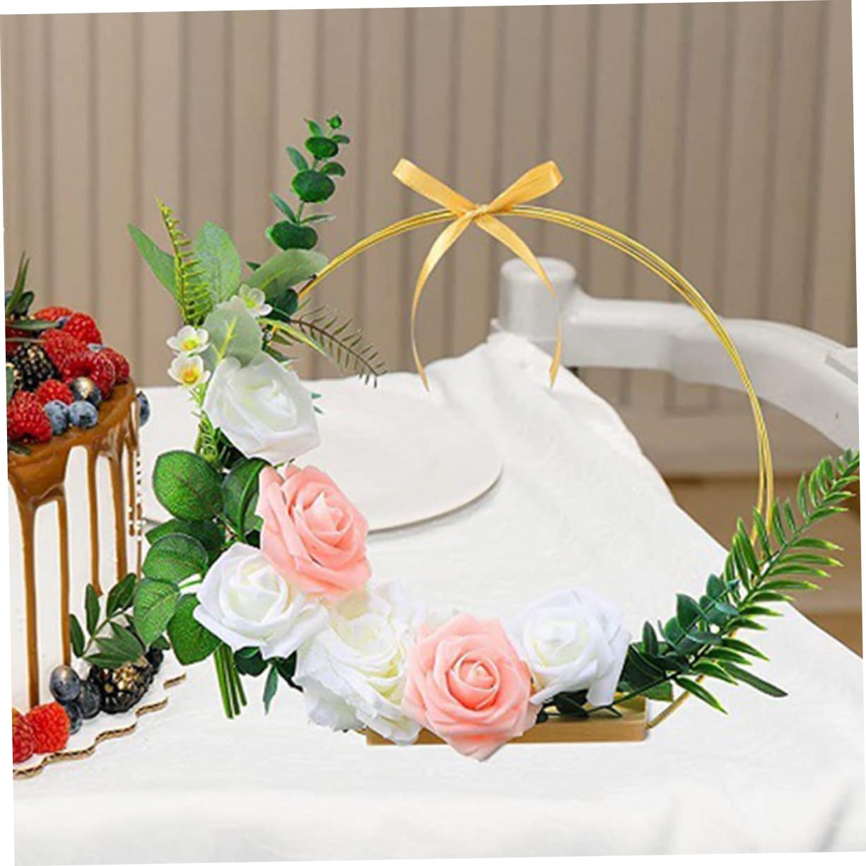2sets Floreale in Metallo Cerchi per Ghirlande Fai da Te Cerchi in Metallo per Artigianato Anello per Centrotavola da Matrimonio Floreali per Decorazioni da Tavolo