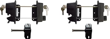 Keystone Black Zinc Diecast Metal Key Lockable Latch | 2-Sided | Keyed Alike | KLADV-M2-BK-KA Pack of 2