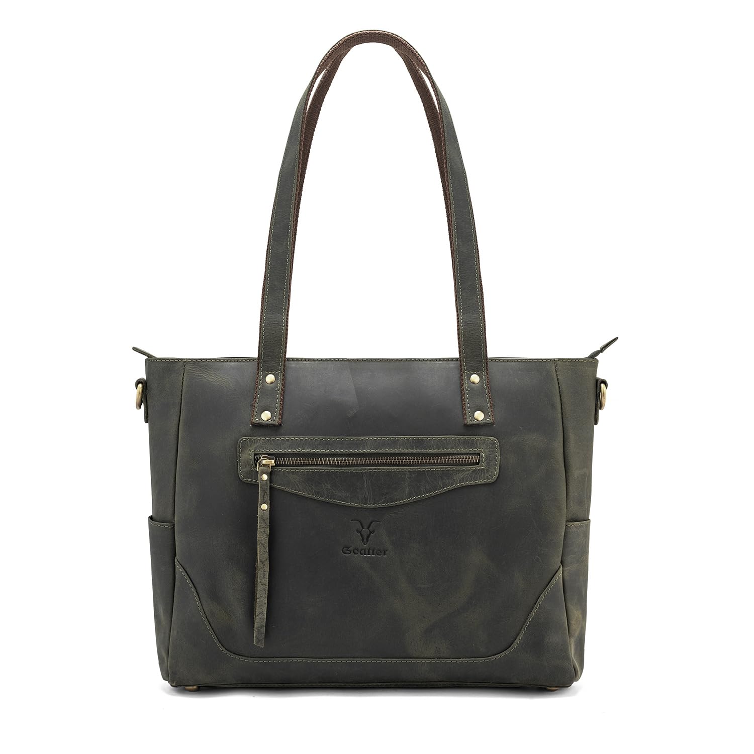 Goatter Genuine Leather Office And Daily Travel Use Shoulder Bag For Womens,Bottle Green (Large) (B0CP14Q5L6) Amazon Price History, Amazon Price Tracker
