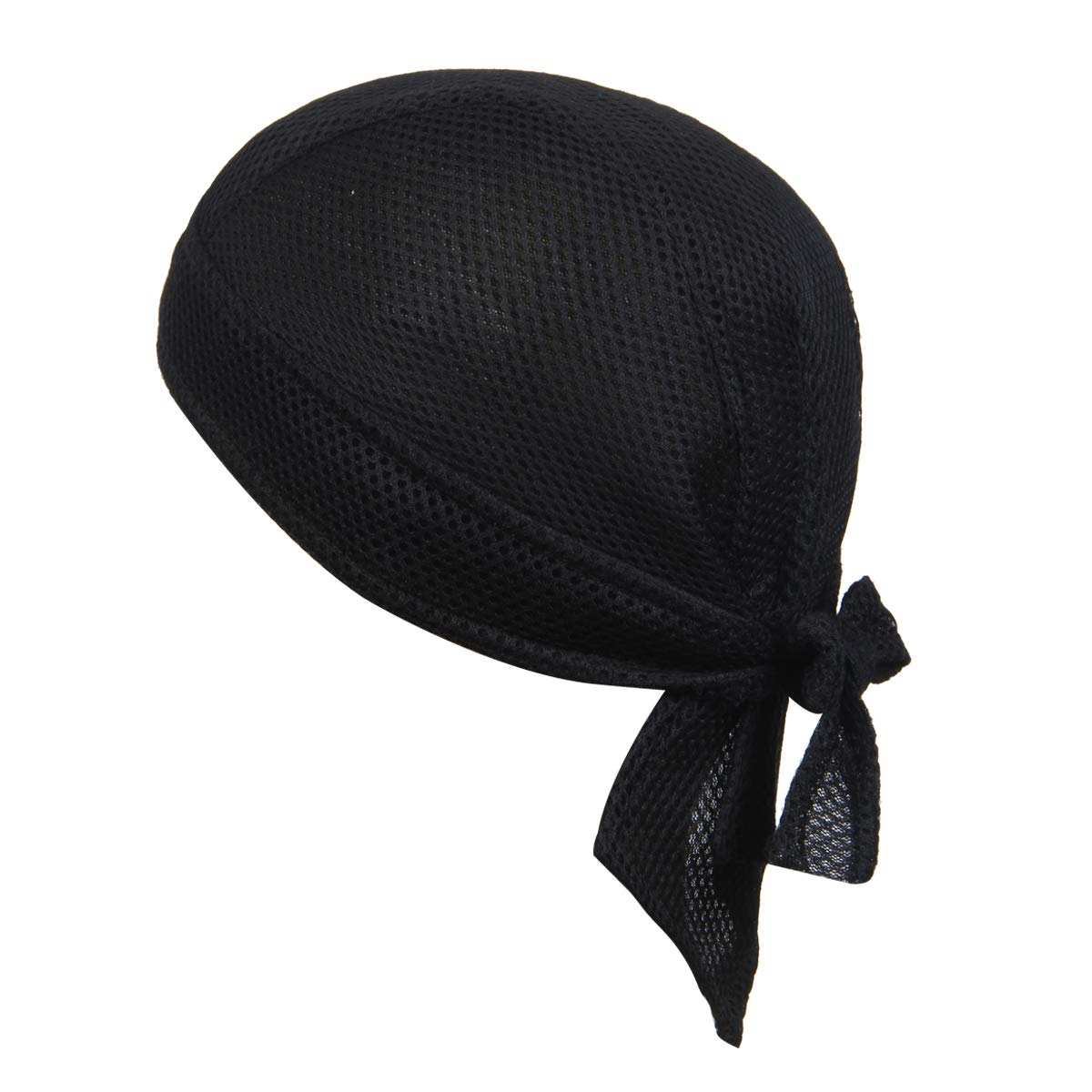 BISMAADH Men's and Women's Sweat Wicking Beanie Skull Adjustable Cycling Cap Hat Wrap Rag (Black)