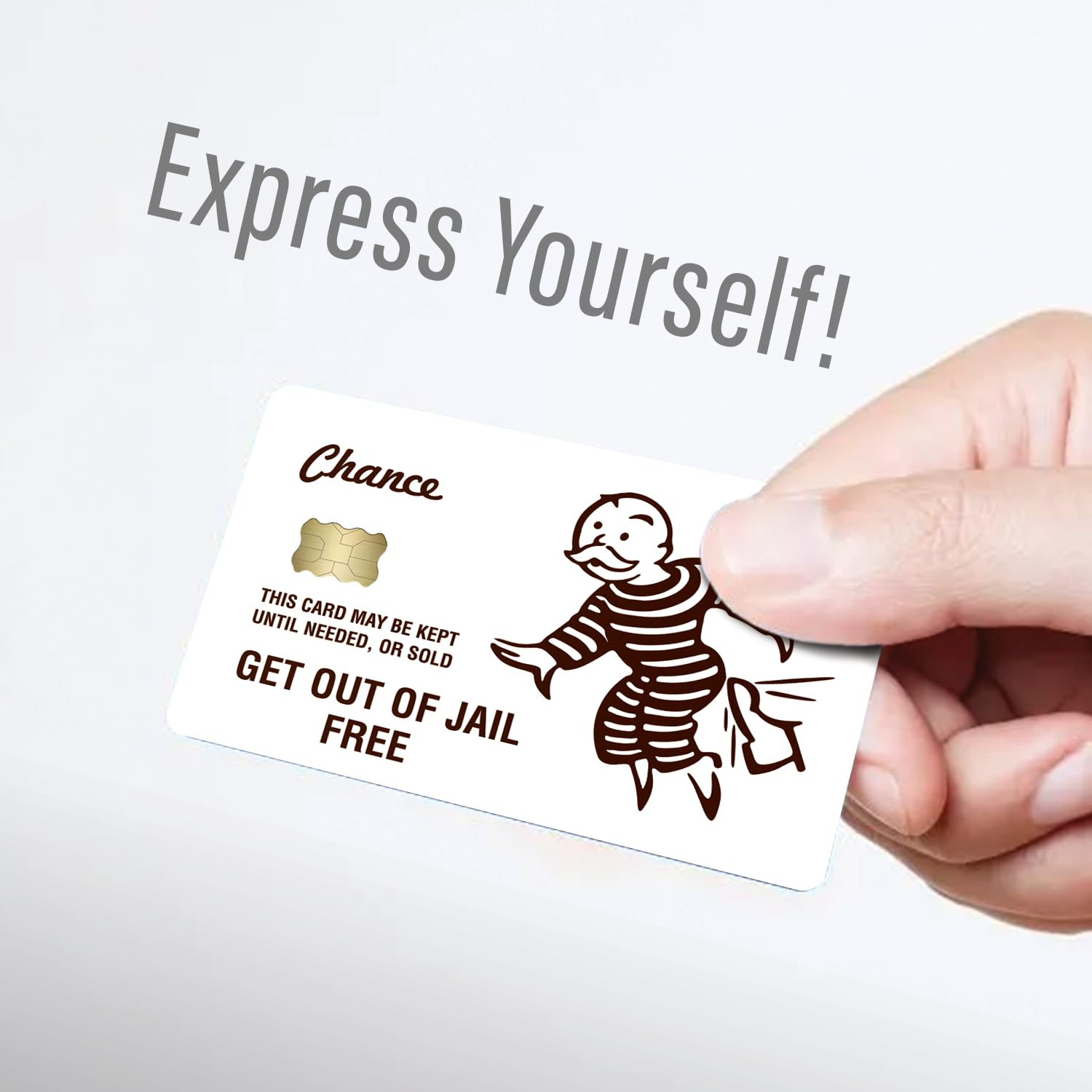 Get Out of Jail Free Credit Card Sticker 3-Pack - Debit Card Skin Cover Vinyl Decals - Protect & Personalize Credit/Debit Cards - Slim, Waterproof, Durable