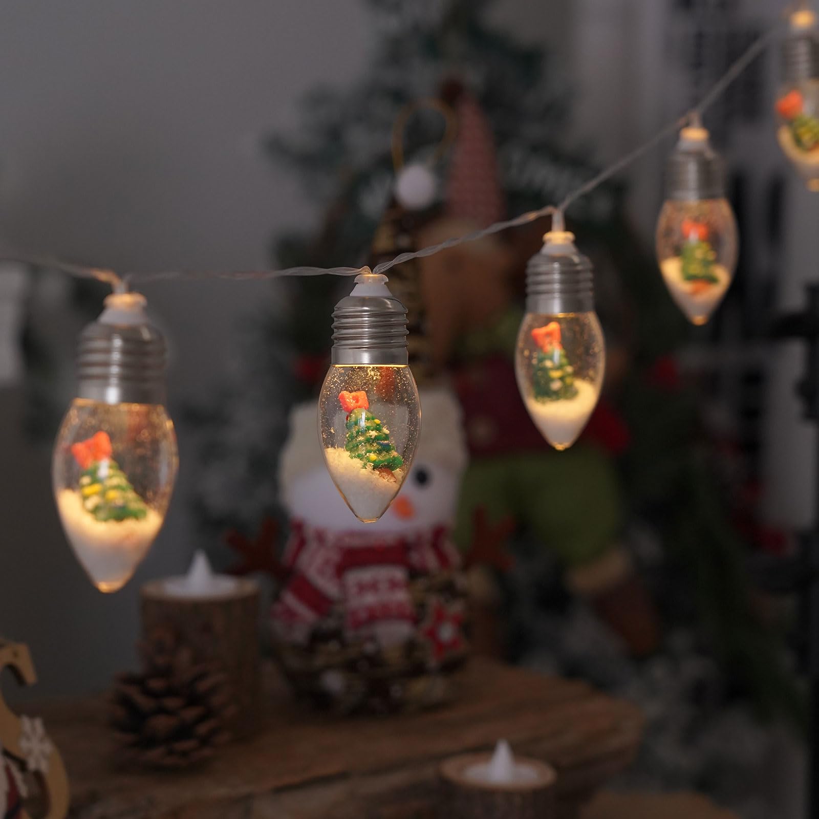 Łańcuch świetlny na choinkę śnieżną, 10 diod LED, łańcuch świetlny do sypialni, na ślub, dekorację stołu, na imprezę ogrodową, do domu, na imprezę (15 m)
