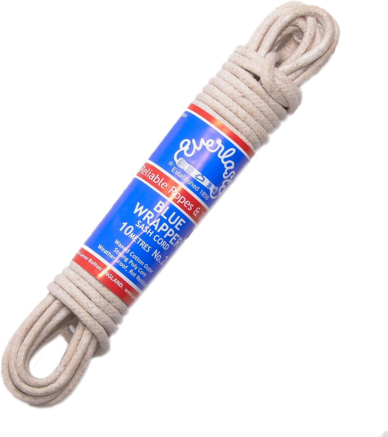 EVERLASTO NO.2 BLUE WRAPPER SASH CORD (6mm x 25M), Natural