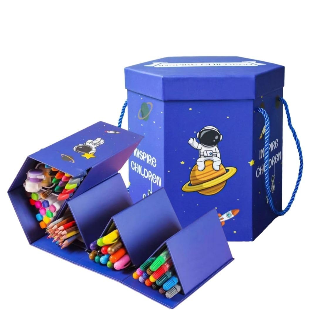 DHARMISHO Children Deluxe Drawing and Painting Art Set Crayon Color Set for Kids Case Art and Craft Supplies Great return Gift- Perfect Christmas and Rakhi Gift -P (83)
