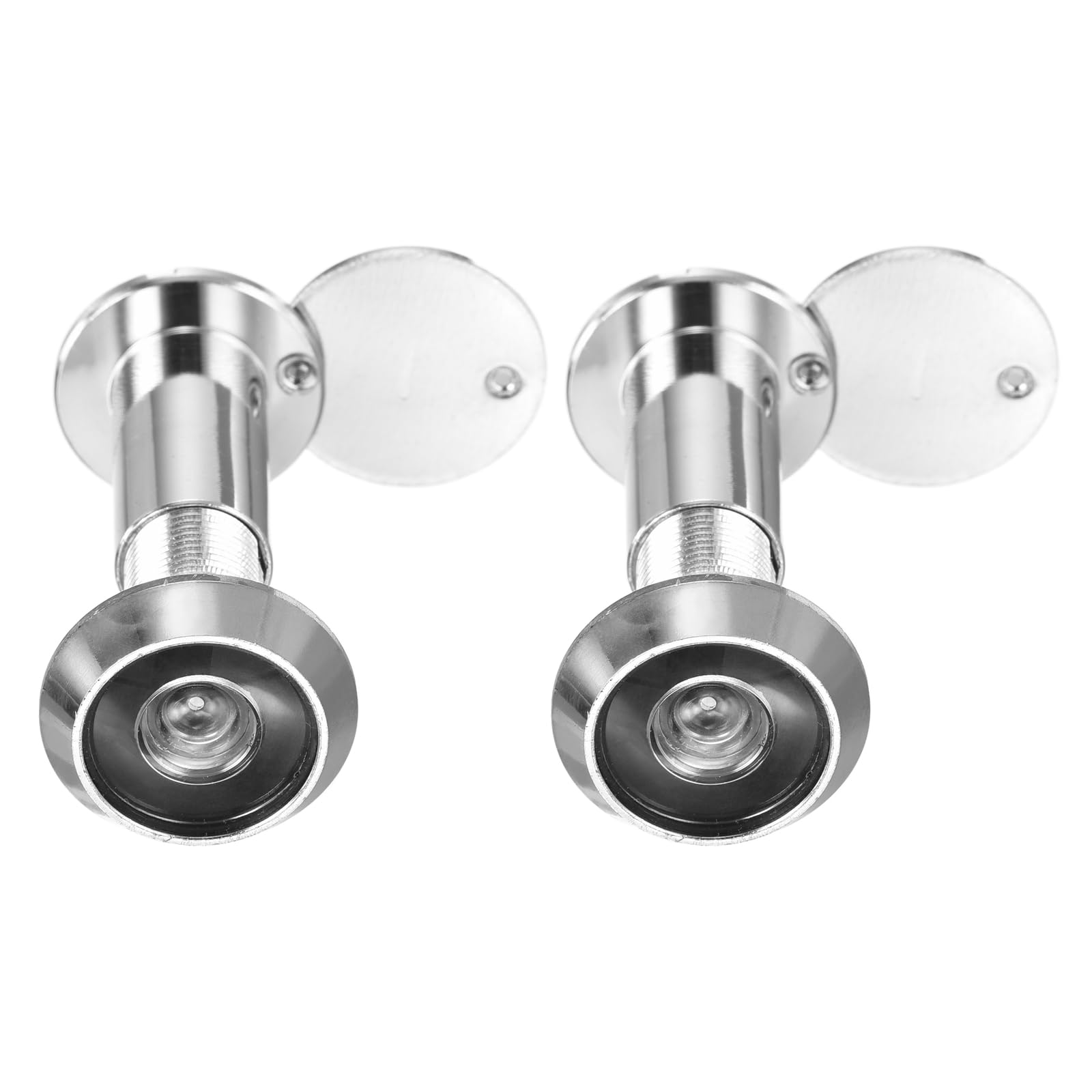 PATIKIL 9/16" Door Viewer Peephole 2Pcs 180-Degree Door Viewer Fits 1-3/4" to 2-15/16" Door Peep Hole with Rotating Privacy Cover for Home Office Hotel Silver